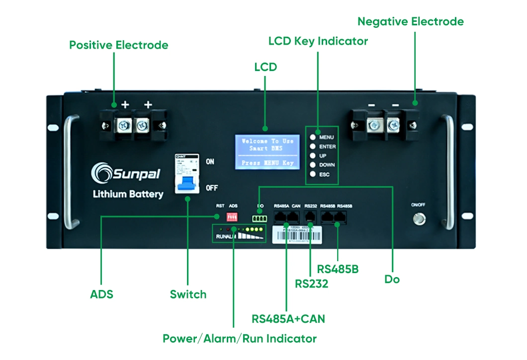 Sunpal 48V 200ah 5kwh 10kwh Lithium Ion Phosphate Storage LiFePO4 Battery Price with BMS